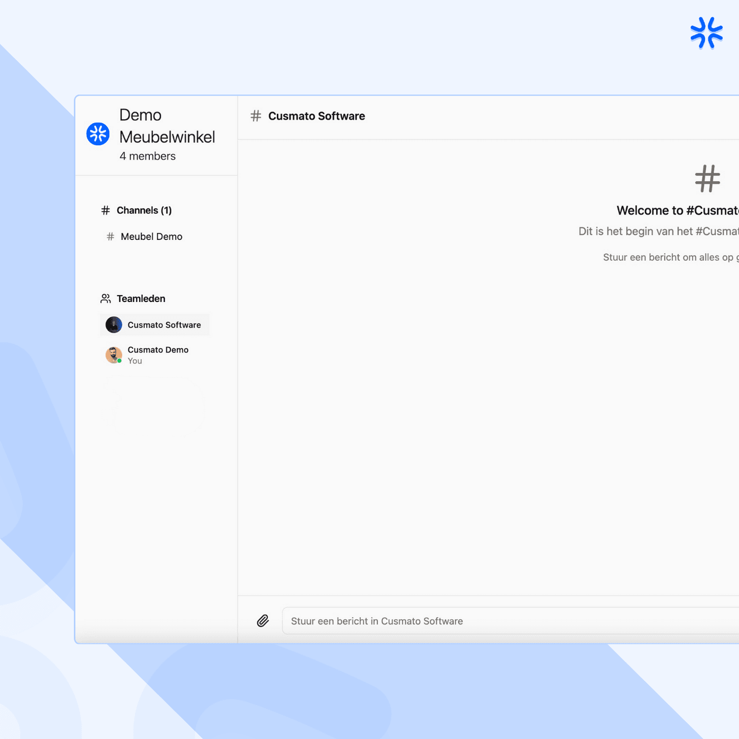 Teamchat interface met Sarah, Milan en AI